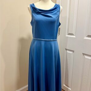 Elegant Sleeveless Blue Wedding Dress